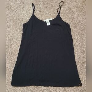 PINK Victoria's Secret Black Tank Top Gauze Guazy Viscose Adjustable Straps